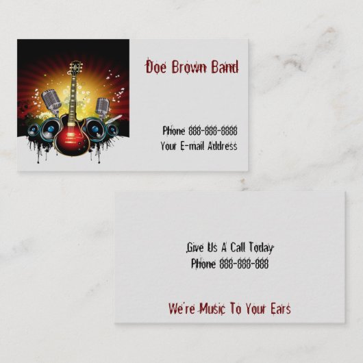 Band Singer Visitekaartje (Voorkant / Achterkant)