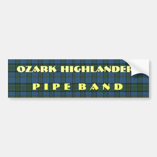 Band Tartan en tekst Bumpersticker (Voorkant)