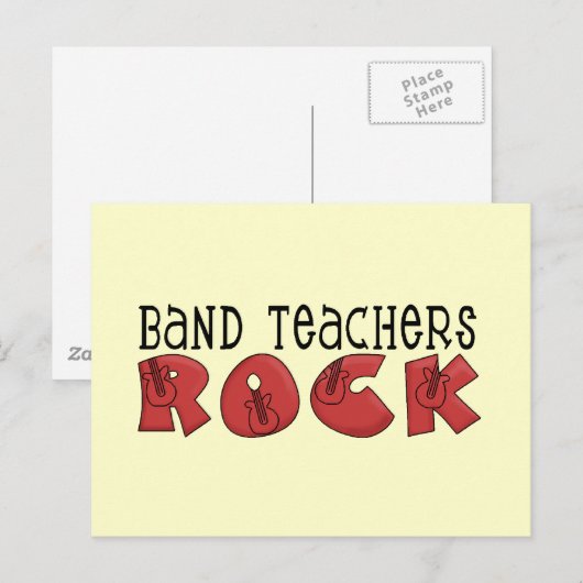 Band Teachers Rock Tshirts and Gifts Briefkaart (Voorkant / Achterkant)