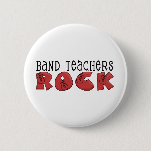 Band Teachers Rock Tshirts and Gifts Ronde Button 5,7 Cm (Voorkant)