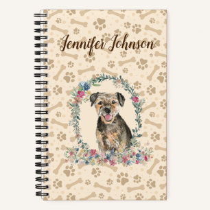 Band Terrier Dog Paw Print & Florence Cute Notitieboek