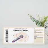 Band Ticket, Concert Cadeaubon Kaart (Staand voorkant)