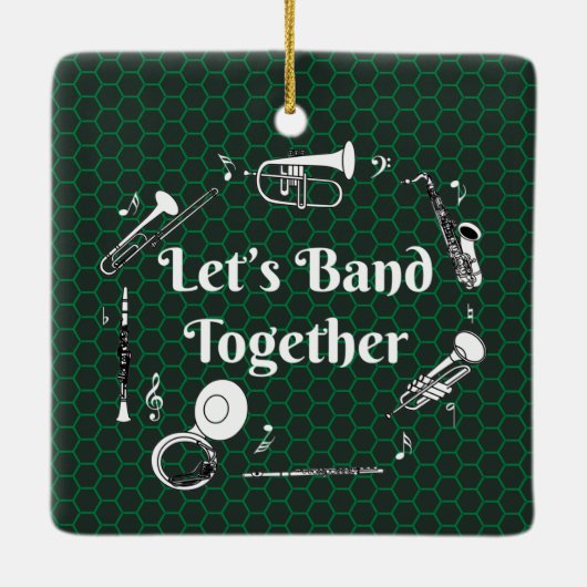 Band Together Keramisch Ornament (Achterkant)
