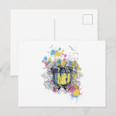 band, trommel, bas, muzikant, jazz, grappige drumm briefkaart (Voorkant / Achterkant)