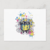 band, trommel, bas, muzikant, jazz, grappige drumm briefkaart (Voorkant)