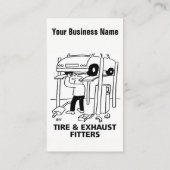 Band & Uitlaat Fitters Cartoon Visitekaartje (Achterkant)