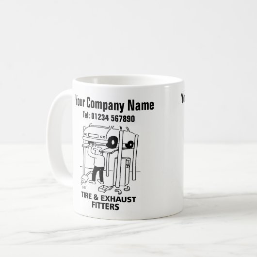 Band & Uitlaatfitters Cartoon Mok (Voorkant links)