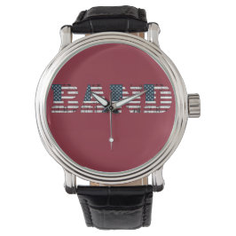 Band USA Vlag Horloge - Rood