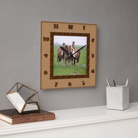 Band van appaloosa-paarden vierkante klok (Kantoor)