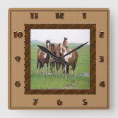 Band van appaloosa-paarden vierkante klok (Voorkant)