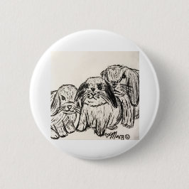 Band van Bunnies Ronde Button 5,7 Cm