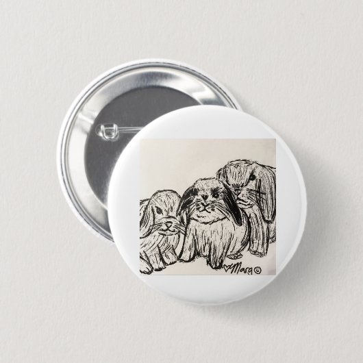 Band van Bunnies Ronde Button 5,7 Cm (Voorkant /achterkant)
