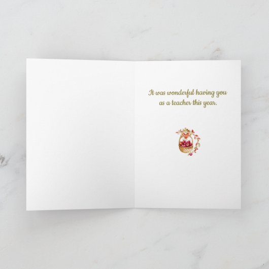 Band van de leraren appels Dank u wel Feestdagen Kaart (Binnen)