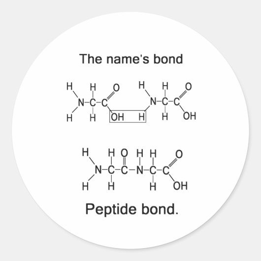 Band van de naam, peptidebinding ronde sticker (Voorkant)