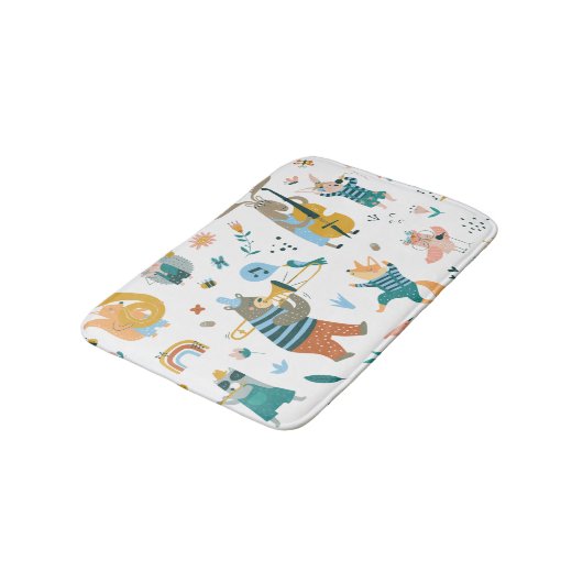 Band van kleurrijke dieren badmat (Gekanteld)