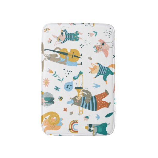 Band van kleurrijke dieren badmat (Voorkant Verticaal)