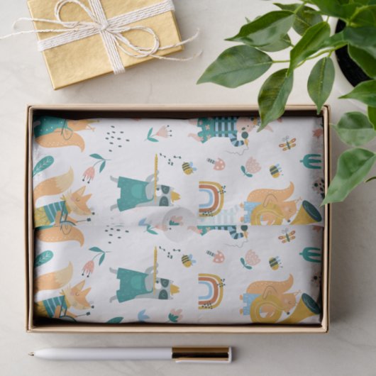 Band van kleurrijke dieren tissuepapier (Geschenk)