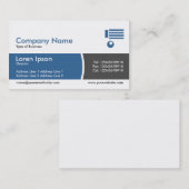 Band verdeeld Blauw en Donkergrijs Visitekaartje (Voorkant / Achterkant)