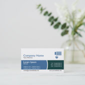 Band verdeeld Blauw en Donkergroen Visitekaartje (Staand voorkant)