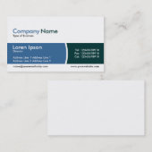 Band verdeeld Blauw en Donkergroen Visitekaartje (Voorkant / Achterkant)