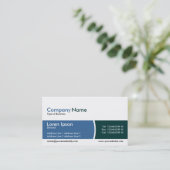 Band verdeeld Blauw en Donkergroen Visitekaartje (Staand voorkant)