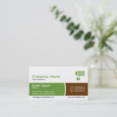Band verdeeld over - groen en bruin visitekaartje (Staand voorkant)