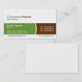 Band verdeeld over - groen en bruin visitekaartje (Voorkant / Achterkant)