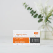 Band verdeeld over Oranje en donkergrijs Visitekaartje (Staand voorkant)