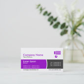 Band verdeeld over Paars en donkergrijs Visitekaartje (Staand voorkant)