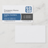 Band verdeeld - woestijnblauw - Logo Visitekaartje (Voorkant / Achterkant)