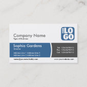 Band verdeeld - woestijnblauw - Logo Visitekaartje (Voorkant)