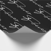 Band voor altijd modern script op zwart cadeaupapier (Hoek)