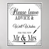 Band voor bruiloft Gelieve advies te geven en wens Poster (Voorkant)