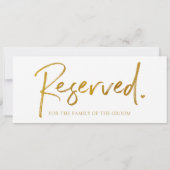 Band voor bruiloft gereserveerd teken - Faux Gold  (Achterkant)