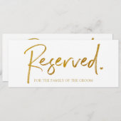 Band voor bruiloft gereserveerd teken - Faux Gold  (Voorkant / Achterkant)