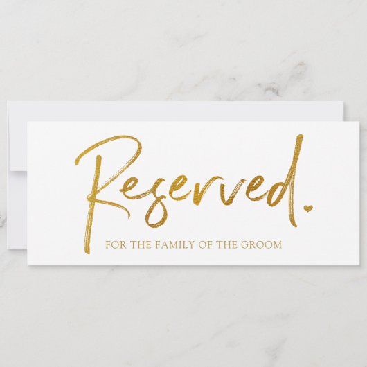 Band voor bruiloft gereserveerd teken - Faux Gold (Voorkant)