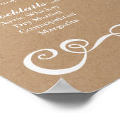 Band voor bruiloft - Menu Borg Rustic Wedding Sign Poster (Hoek)