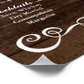 Band voor bruiloft - Menu Borg Rustic Wedding Sign Poster (Hoek)