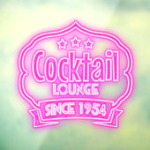 Band voor cokesstaart met  neonboog raamsticker (Vel 3)