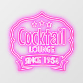 Band voor cokesstaart met  neonboog raamsticker (Vel)