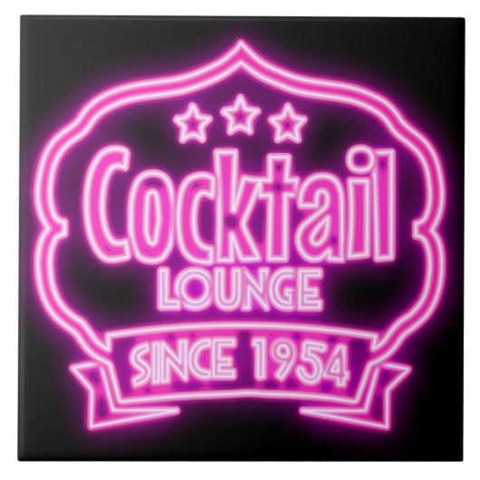 Band voor cokesstaart met  neonboog tegeltje (Voorkant)