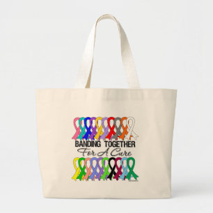 Band voor een kuur voor alle kanker grote tote bag