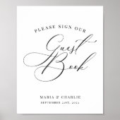 Band voor gastboekje Weddenschap Modern Elegant Poster (Voorkant)