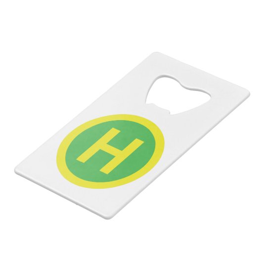 Band voor helipad creditkaart flessenopener (Achterkant Gekanteld)