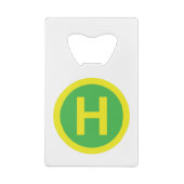 Band voor helipad creditkaart flessenopener (Achterkant)