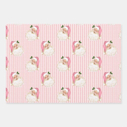 band voor Kerstmis en rendierroze streep Inpakpapier Vel (Voorkant)