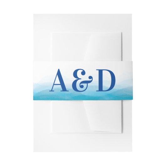 Band voor Ocean Waves Suite van het Weddenschap Uitnodigingen Wikkel (Voorkant Voorbeeld)