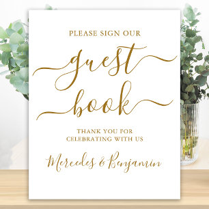 Band voor weddenschappen Gold Elegant Calligrafie Poster