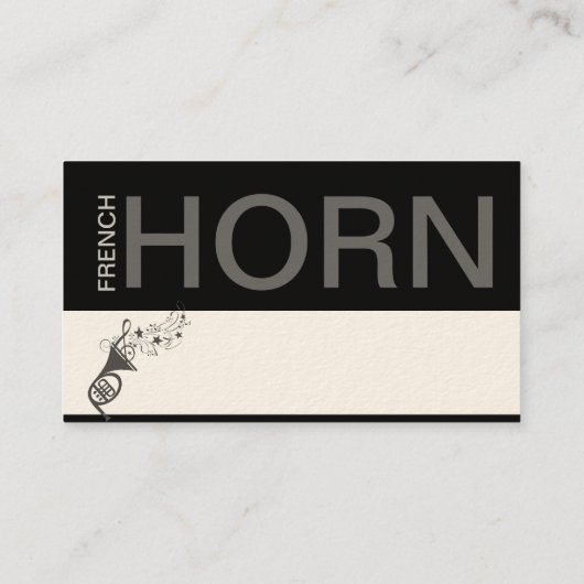 Band Wind Ensemble French Horn Musical Instrument Visitekaartje (Achterkant)
