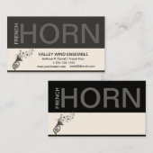 Band Wind Ensemble French Horn Musical Instrument Visitekaartje (Voorkant / Achterkant)